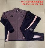 Arsenal 24/25 Grey Purple Kids Long Zipper Jacket - 图片 3