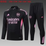 Arsenal Black Half-Zip Jacket with Pink Sponsor