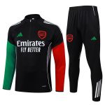 Arsenal Black Half-Zip Jacket with Red and Green Sleeves - 图片 8
