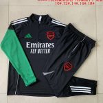 Arsenal Kids Black Half-Zip Jacket with Red and Green Sleeves