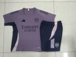 Arsenal 24-25 Short Sleeve Grey Purple Training Suit - 图片 9
