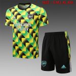Arsenal Splatter Green Short Sleeve Training Set with 5-Panel Shorts