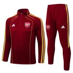 Arsenal Maroon Retro Half-Zip Jacket (Yellow Trim) - 图片 8