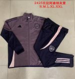 Arsenal 24-25 Long Zipper Jacket Grey Purple - 图片 9