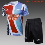Arsenal 24-25 Short Sleeve Red Blue Black Splatter Training T-Shirt