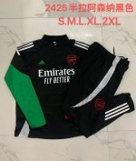 Arsenal 24/25 Half-Zip Jacket Black with Red and Green Sleeve Details - 图片 9