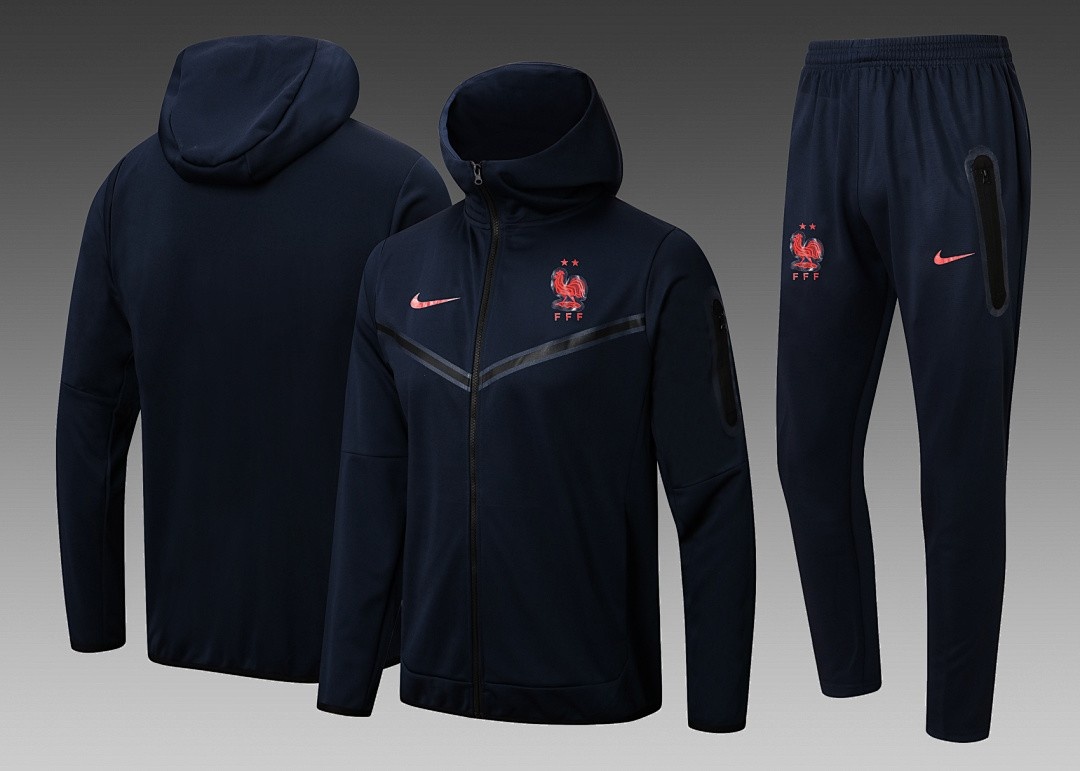 JER-7637_1 France 22/23 Long Zip Jacket Blue - 图片 1