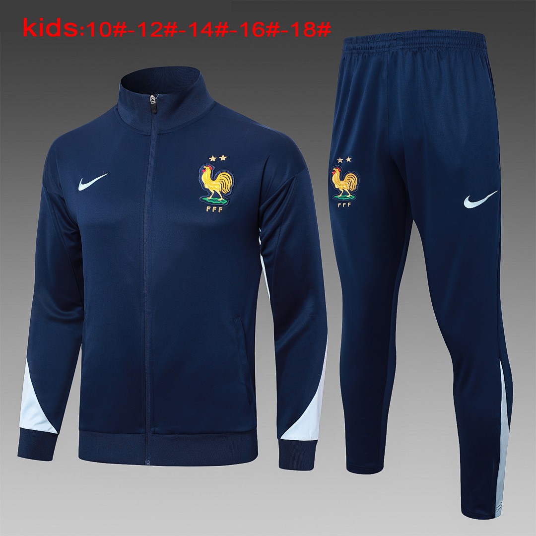 France 24/25 Long Sleeve Kids Jersey Blue